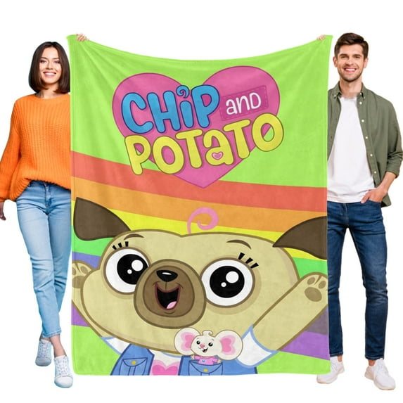 Throw Blanket for Chip and Potato Soft Warm Bed Couch Flannel Blanket for Kids Boys Girls Gifts Home Decor 30x40 Inch