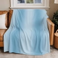 thumbnail image 1 of Throw Blanket for Couch Blue Soft Fleece Flannel Blankets Cozy Lightweight Blanket for Home Sofa Living Room Gradient Color Bed Throws 60" x 80", 1 of 9