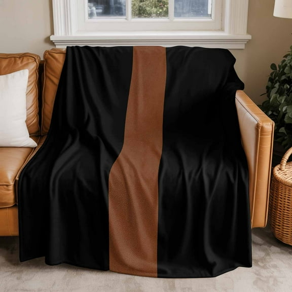 Throw Blanket for Couch Brown Black Soft Fleece Flannel Blankets Cozy Lightweight Blanket for Home Sofa Living Room Boho Style Bed Throws 40" x 50"