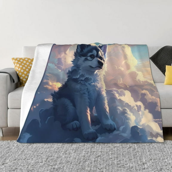 Throw Blanket for Couch - Cloud Wolf Soft Comfy Lightweight Cozy Warm Throw Blanket, Fuzzy Plush Flannel Blanket & Throws for Sofa and Bed All Season