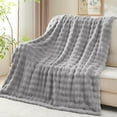 thumbnail image 1 of Evlmd Dark Gray Fleece Throw Blanket Baby for Boys Girls 40"x 60", 3D Bubble Blankets & Throws for Couch/Beds, Fuzzy and Cozy Blanket, 1 of 9