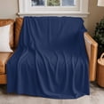 thumbnail image 1 of Throw Blanket for Couch Navy Blue Soft Fleece Flannel Blankets Cozy Lightweight Blanket for Home Sofa Living Room Solid Color Bed Throws 40" x 60", 1 of 9