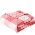 thumbnail image 1 of Throw Blanket for Couch, Quilted Throw Blanket, 50X60 In, Geometric Patchwork, Single Person Use, Winter Season, Blush Pink, 1 Pc, 1 of 6