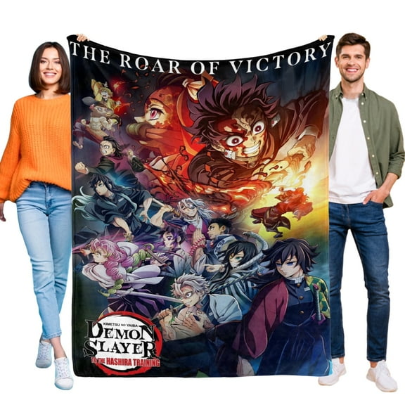 Throw Blanket for Demon Slayer Bed Couch Soft Warm Flannel Blanket for Kids Boys Girls Gifts Home Decor 40x50 Inch