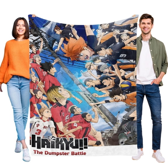 Throw Blanket for Haikyuu the Dumpster Battle Bed Couch Soft Warm Flannel Blanket for Kids Boys Girls Gifts Home Decor 50x60 Inch