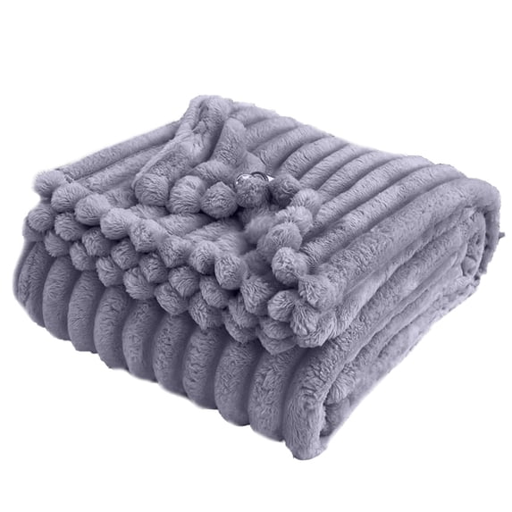 Throw Blanket for Home Comfort – Thickened Rabbit Nap Blanket for Adults in Soft Polyester Cozy Bed Sofa Travel and Use,39x27 in,Purple