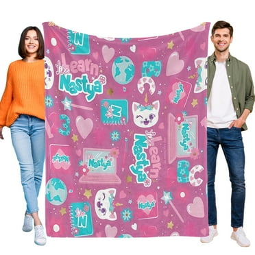 Throw Blanket for Like Nastya Bed Couch Home Decor Soft Warm Flannel Blanket for Kids Boys Girls Gifts 30x40 Inch