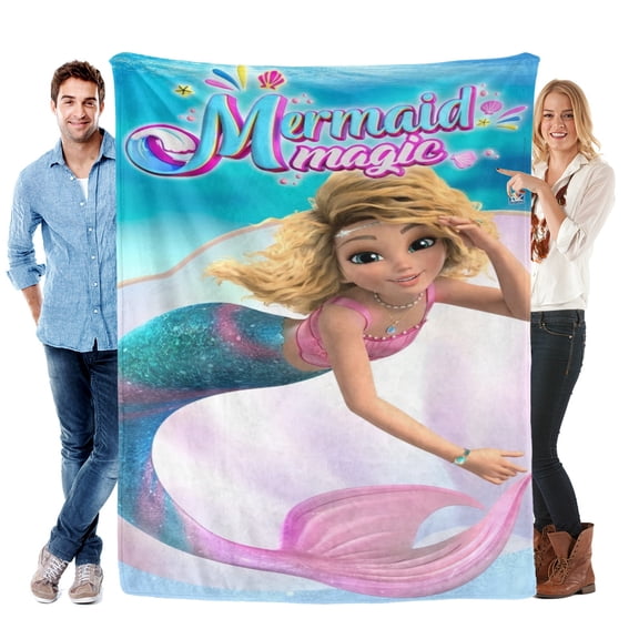 Throw Blanket for Mermaid Magic Bed Couch Soft Warm Flannel Blanket for Kids Boys Girls Gifts Home Decor 30x40 Inch