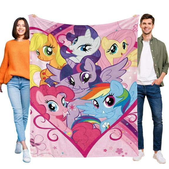 Throw Blanket for My Little Pony Bed Couch Soft Warm 40x50 Inch Flannel Blanket for Kids Boys Girls Gifts Home Decor