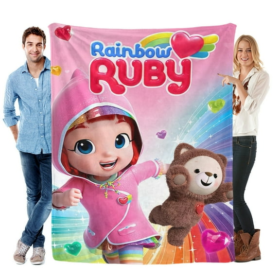 Throw Blanket for Rainbow Ruby Bed Couch Soft Warm 30x40 Inch Flannel Blanket for Kids Boys Girls Gifts Home Decor