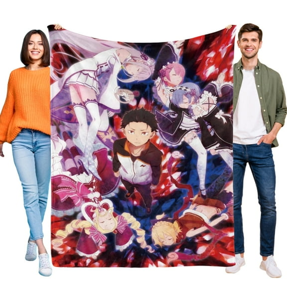 Throw Blanket for Re ZERO Bed Couch Soft Warm 30x40 Inch Flannel Blanket for Kids Boys Girls Gifts Home Decor