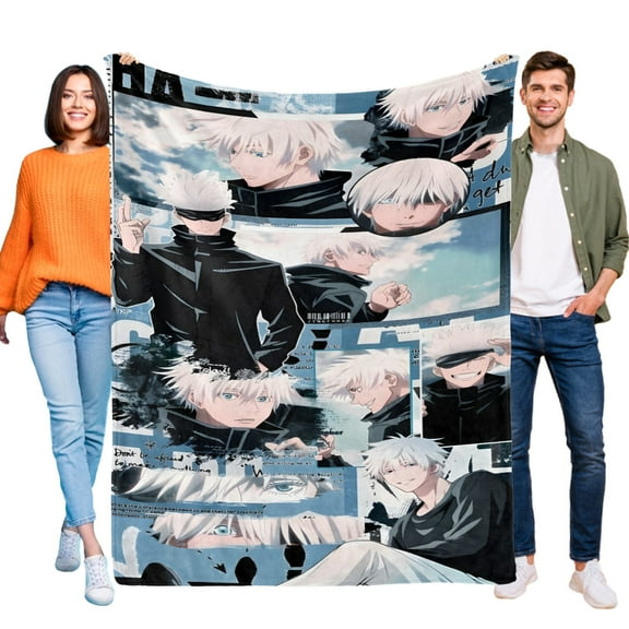 Throw Blanket for Satoru Gojo Bed Couch Flannel Blanket for Kids Boys Girls Gifts Soft Warm Home Decor 30x40 Inch