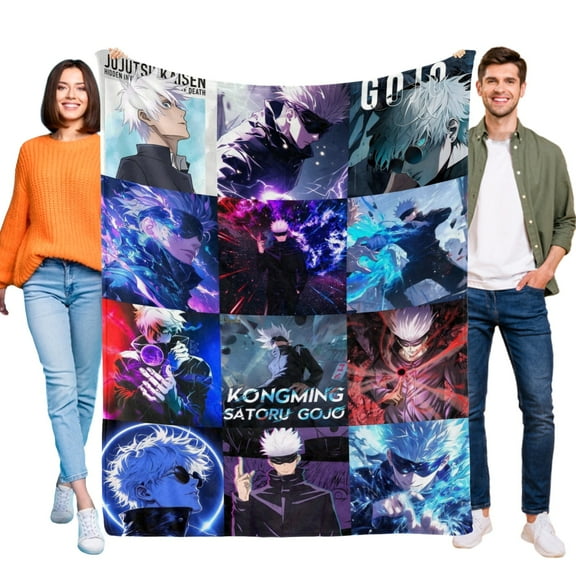 Throw Blanket for Satoru Gojo Bed Couch Home Decor Soft Warm Flannel Blanket for Kids Boys Girls Gifts 30x40 Inch