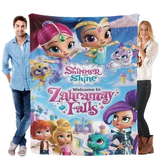 Throw Blanket for Shimmer and Shine Bed Couch Flannel Blanket for Kids Boys Girls Gifts Soft Warm Home Decor 30x40 Inch
