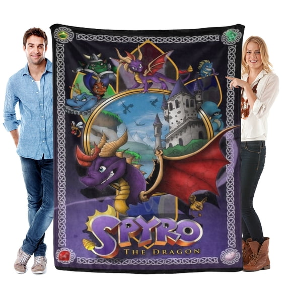 Throw Blanket for Spyro the Dragon Bed Couch Soft Warm 30x40 Inch Flannel Blanket for Kids Boys Girls Gifts Home Decor