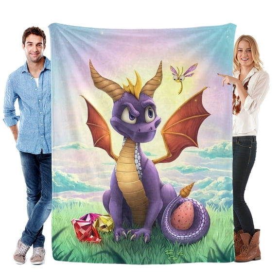 Throw Blanket for Spyro the Dragon Bed Couch Soft Warm Flannel Blanket for Kids Boys Girls Gifts Home Decor 30x40 Inch