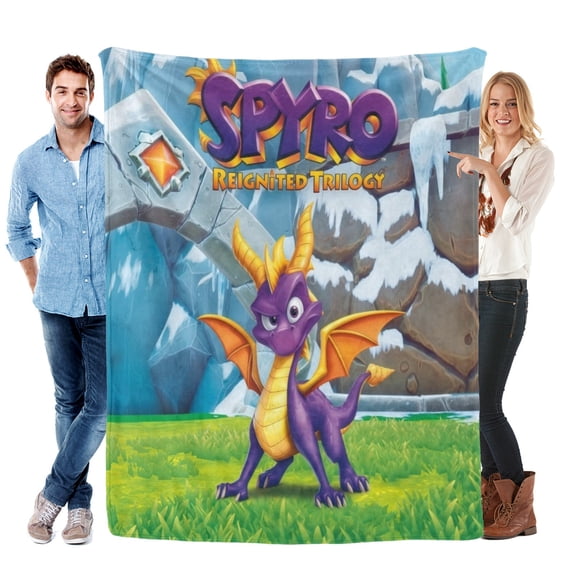 Throw Blanket for Spyro the Dragon Bed Couch Soft Warm Flannel Blanket for Kids Girls Boys Gifts Home Decor 60x80 Inch