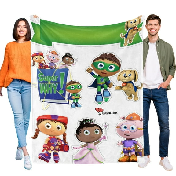 Throw Blanket for Super Why Bed Couch Home Decor Flannel Blanket for Kids Boys Girls Gifts Soft Warm 30x40 Inch