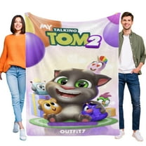Throw Blanket for Talking Tom Soft Warm Bed Couch Flannel Blanket for Kids Boys Girls Gifts Home Decor 30x40 Inch