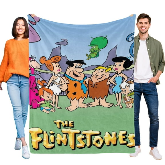 Throw Blanket for The Flintstones Bed Couch Soft Warm Flannel Blanket for Kids Boys Girls Gifts Home Decor 30x40 Inch