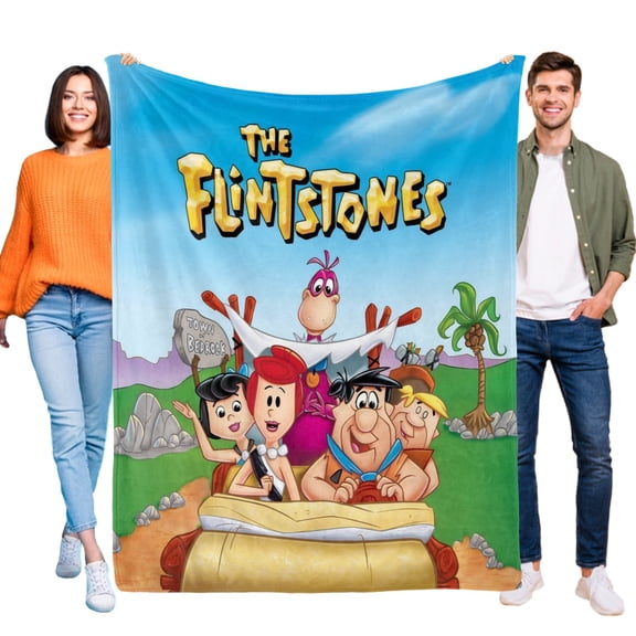 Throw Blanket for The Flintstones Bed Couch Soft Warm Flannel Blanket for Kids Girls Boys Gifts Home Decor 30x40 Inch