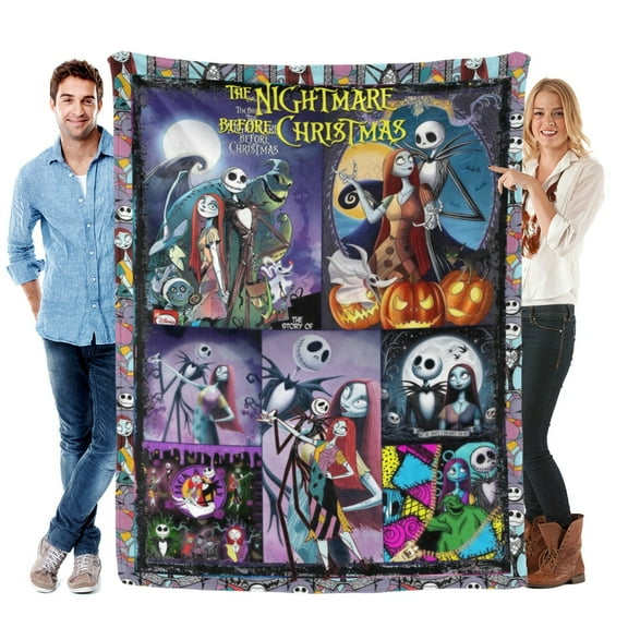Throw Blanket for The Nightmare Before Christmas Bed Couch Soft Warm Flannel Blanket for Kids Boys Girls Gifts Home Decor 30x40 Inch