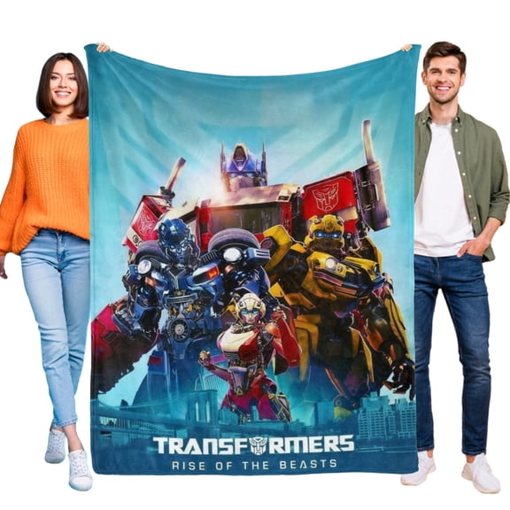 Throw Blanket for Transformers Rise of the Beasts Bed Couch Soft Warm 50x60 Inch Flannel Blanket for Kids Boys Girls Gifts Home Decor