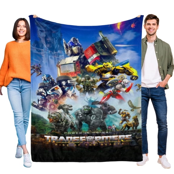 Throw Blanket for Transformers Rise of the Beasts Bed Couch Soft Warm Flannel Blanket for Kids Girls Boys Gifts Home Decor 60x80 Inch