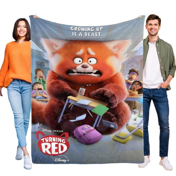 Throw Blanket for Turning Red Bed Couch Soft Warm 50x60 Inch Flannel Blanket for Kids Boys Girls Gifts Home Decor