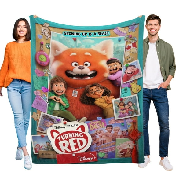 Throw Blanket for Turning Red Bed Couch Soft Warm Flannel Blanket for Kids Girls Boys Gifts Home Decor 60x80 Inch