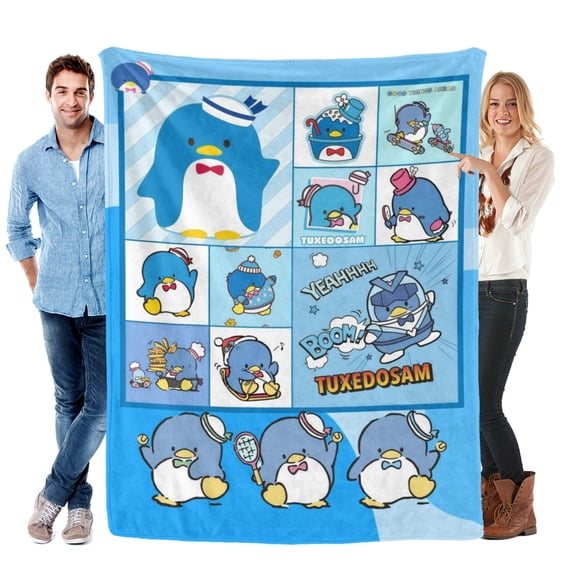 Throw Blanket for Tuxedo Sam Bed Couch Home Decor Soft Warm 30x40 Inch Flannel Blanket for Kids Boys Girls Gifts