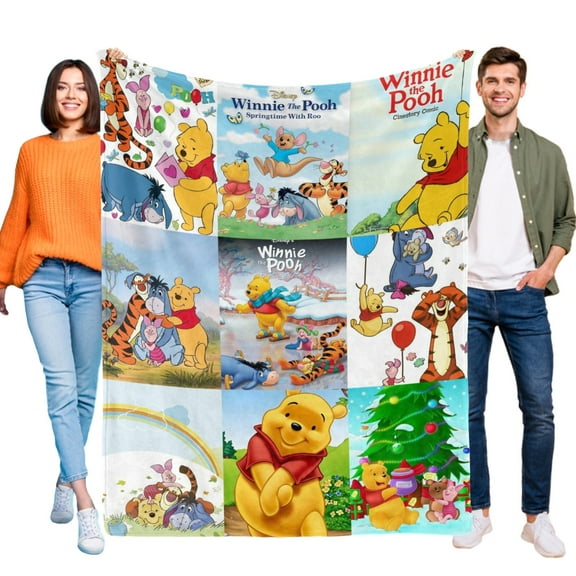 Throw Blanket for Winnie-the-Pooh Bed Couch Soft Warm Flannel Blanket for Kids Boys Girls Gifts Home Decor 30x40 Inch
