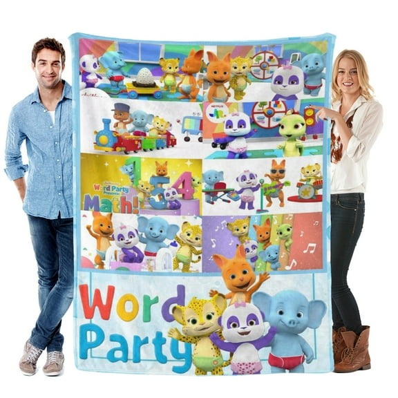 Throw Blanket for Word Party Soft Warm Bed Couch Flannel Blanket for Kids Boys Girls Gifts Home Decor 30x40 Inch