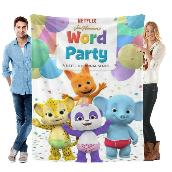 Throw Blanket for Word Party Soft Warm Bed Couch Flannel Blanket for Kids Girls Boys Gifts Home Decor 30x40 Inch