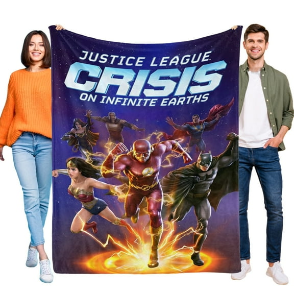 Throw Blanket for justice league crisis on infinite earths Bed Couch Soft Warm Flannel Blanket for Kids Boys Girls Gifts Home Decor 50x60 Inch