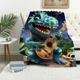 thumbnail image 1 of Throw Blanket inch saur Fleece Blanket Green Palm Travel Blanket Cute Animal Blanket Music Blanket Plants Blanket Funny Animals Throw Blanket For Couch Sofa Bed Car Blanket Gift, 1 of 6