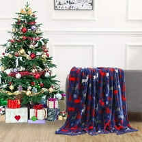 Throw Blankets Up to 70% Off Hwkond Christmas Blanket Christmas Holiday Blanket Printed Flannel Blanket Polyester Double Sided Velvet Blanket(Dark BlueA,70x100cm)