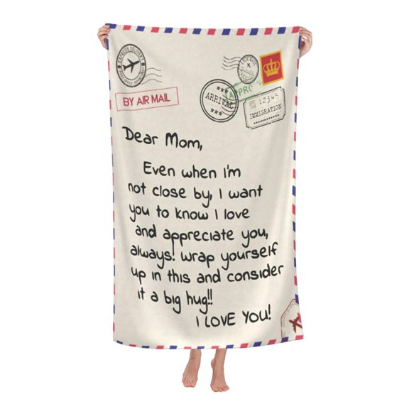 Throw Blankets Anniversary Birthday Gift For Mom Bath Towel Soft and Highly Absorbent for Adults