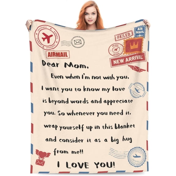 Throw Blankets Anniversary Birthday Gifts for Mom from Daughter Son, Women Blanket for Mother's Day, Soft Flannel Throw Blanket Gifts for Mama Birthday Christmas Valentines for Couch Bed Sofa 60x50in