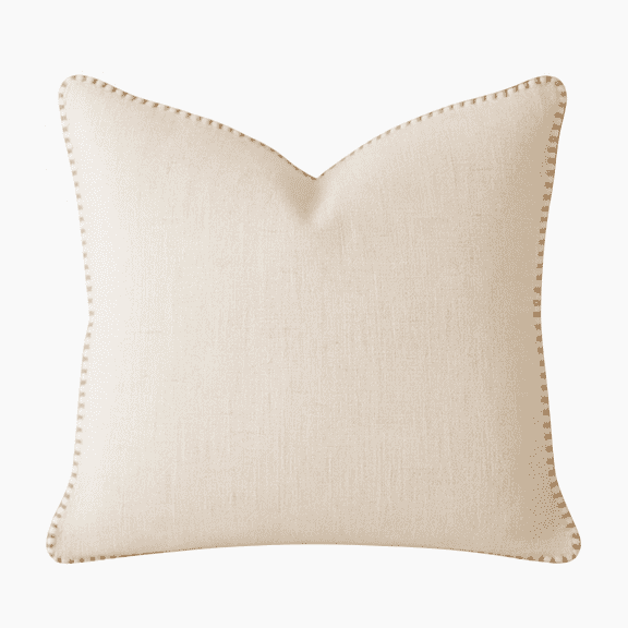 Throw Blankets, Homey COZY Ivory Linen-Style Throw Pillow - With Decorative Stitching for a Refined, Natural Look, Ivory Weighted Blanket,Polyester Bed Pillows