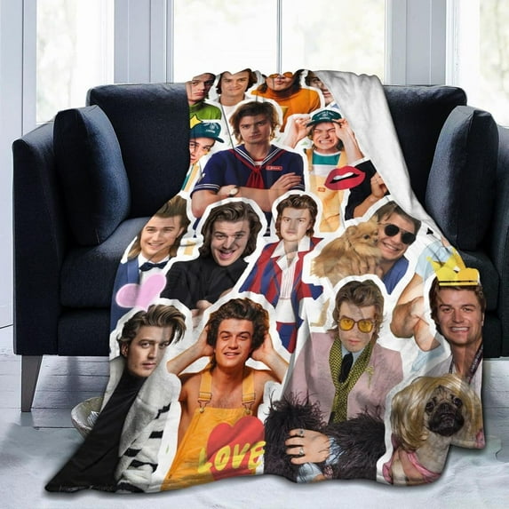 Throw Blankets Joe Keery Steve Harrington Blanket Bedding Blankets Sofa Blankets Flannel Blankets Air Conditioning Blanket Fans Gifts 60"x80"