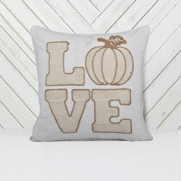Throw Blankets LOVE Pumpkin Embroidered Throw Pillow – Rustic Beige Fall Decor,Queen Size Blankets