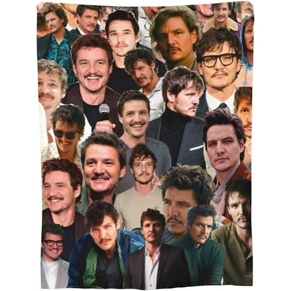 Throw Blankets Pedro Pascal Photo Collage Blanket Bedding Blankets Sofa Blankets Flannel Blankets Air Conditioning Blanket 50"X40"