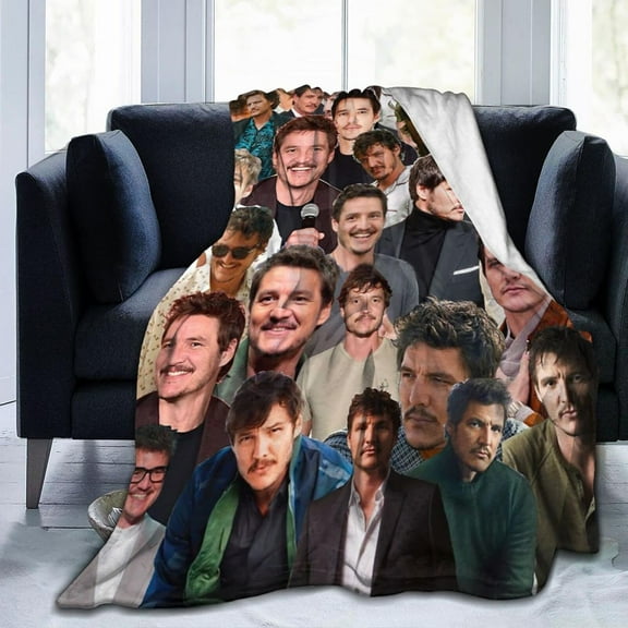Throw Blankets Pedro Pascal Photo Collage Blanket Bedding Blankets Sofa Blankets Flannel Blankets Air Conditioning Blanket 50"X40"