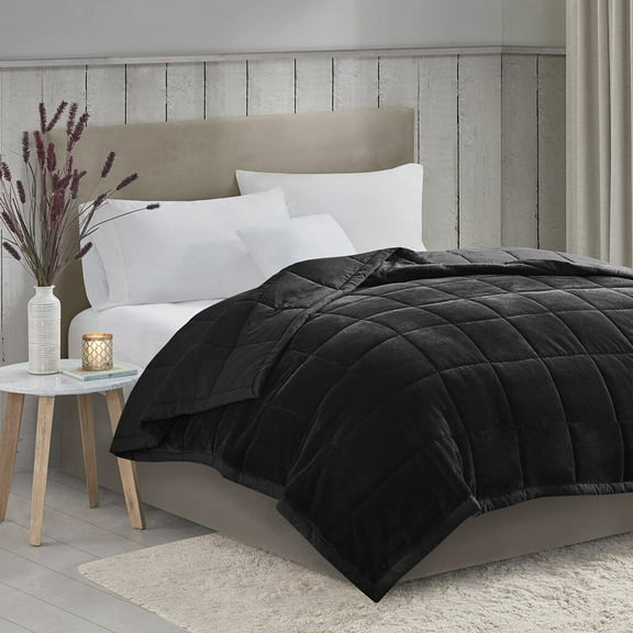 Throw Blankets, Reversible HeiQ Smart Temperature Down Alternative Blanket, Black Weighted Blanket,Microfiber Bed Pillows, Household Supplies & Décor Bedding Blankets & Pillows