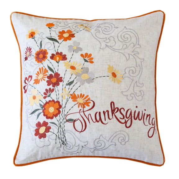 Throw Blankets Thanksgiving Embroidered Floral Throw Pillow – Autumn Harvest Accent Cushion,Queen Size Blankets
