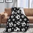 thumbnail image 1 of Throw Blankets for Couch & Bed Soccer Balls Football Blanket All Seasons Suitable, 1 of 1
