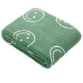 thumbnail image 1 of Throw Blankets with Smiley Faces Soft Cozy Warm Blanket for Bed Sofa Travel (Smile,Forest Green,30"x40"), 1 of 1