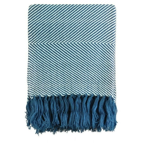 Throw Blue Luxury Chevron