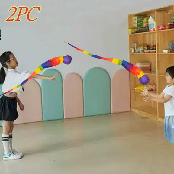 Throw and Catch Ball 40 Inch Long Colorful Tail Foam Ball Sports Balls Playground Equipment to Catch the Tail Game of the Soft Balls Toys for School Camping Outdoor Activities